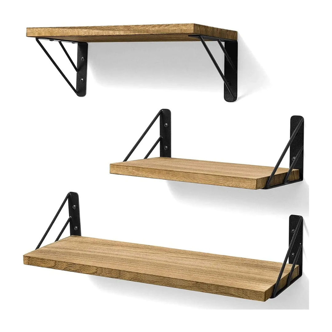 Repisas Flotantes De Madera Multipropósito Kit X3 Colores