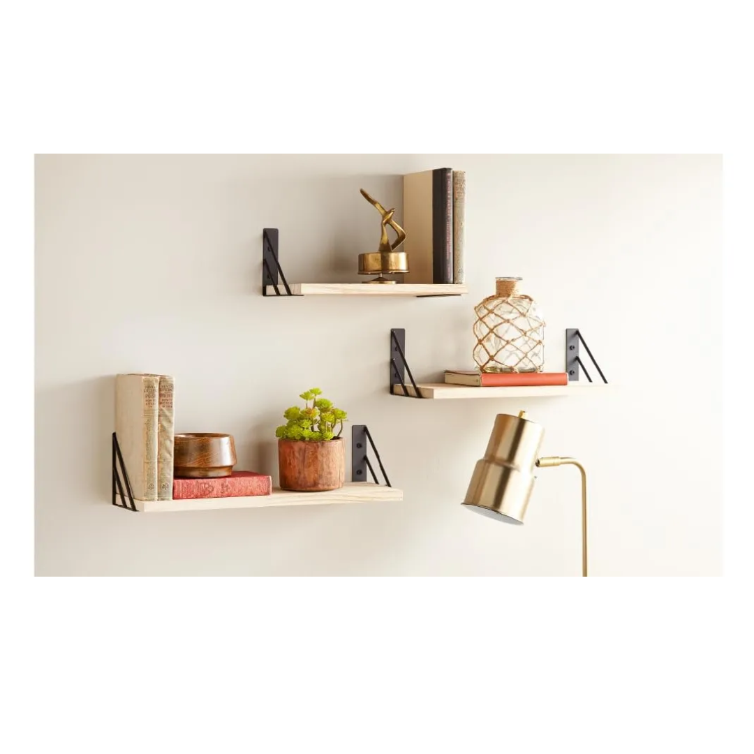 Repisas Flotantes De Madera Multipropósito Kit X3 Colores