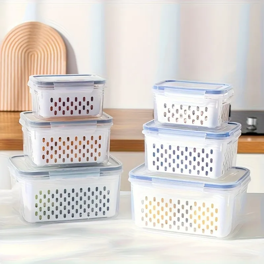 Nuevo Set De 9 Recipientes Plásticos Para Guardar Alimentos