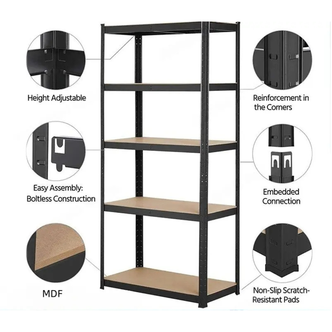 Estante Rack Metalico 180x90x40 Estanteria Repisa Mdf Hogar
