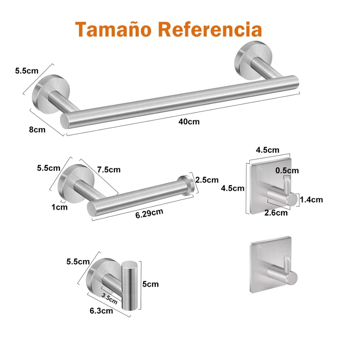 Set Juego De Baño 8 Piezas Bambú Lavado Y Almacenamiento